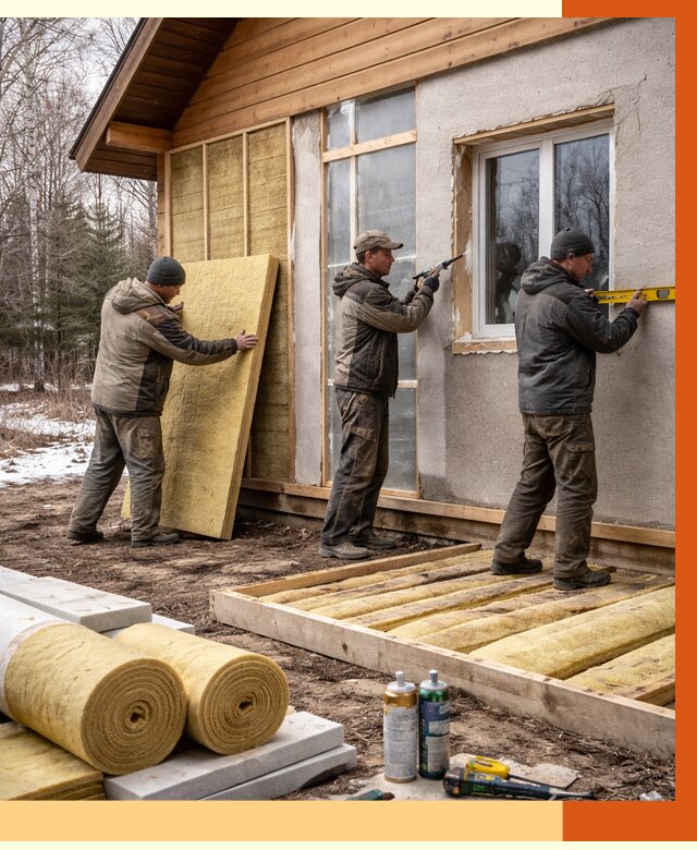 Утепление дачного дома в Новочеркасске от 4861 руб/м2 — недорого | ТепломастерНвч