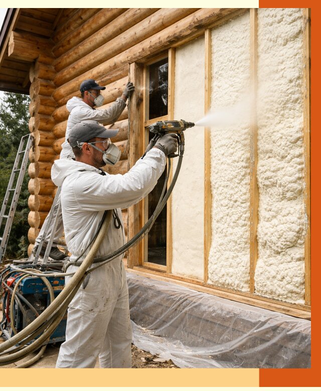 Утепление деревянного дома ППУ в Новочеркасске от 4298 руб/м2 | ТепломастерНвч — под ключ