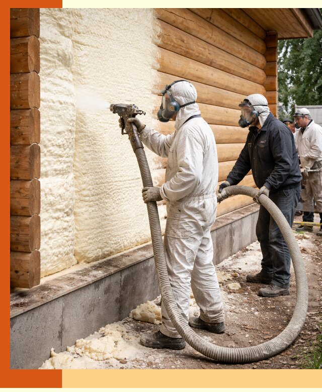 Утепление дома из бруса пенополиуретаном в Новочеркасске