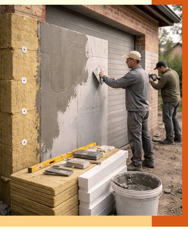 Утепление гаража снаружи в Новочеркасске от 4298 руб. за м2 — наружное утепление под ключ | ТепломастерНвч