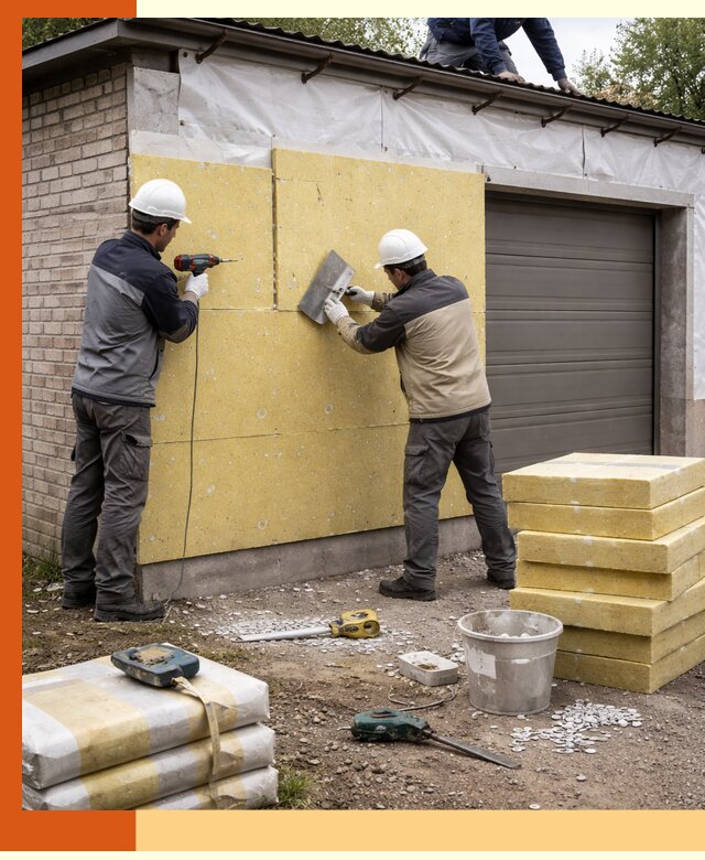 Утепление гаража снаружи в Новочеркасске качественно и надёжно