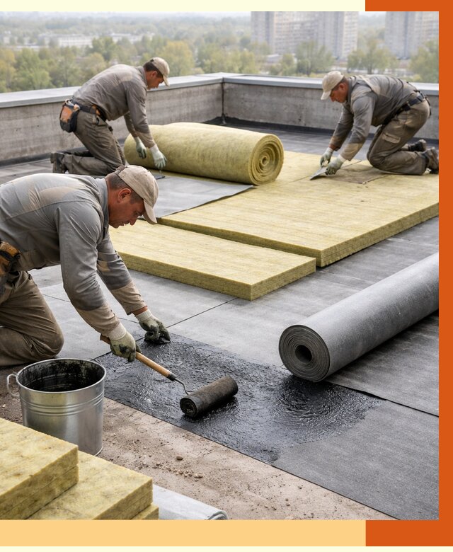 Утепление плоской крыши в Новочеркасске от 7368 руб./м2 под ключ | ТепломастерНвч