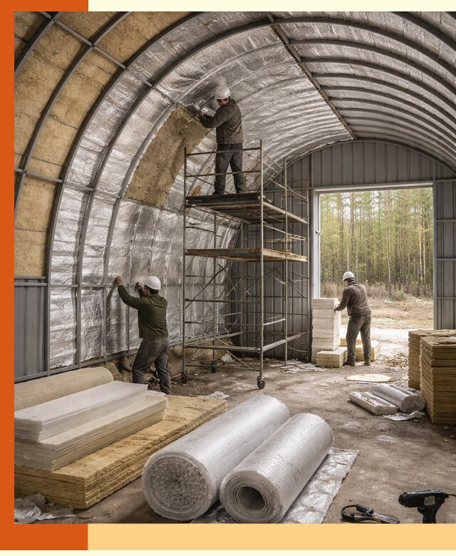 Утепление арочного ангара под ключ в Новочеркасске