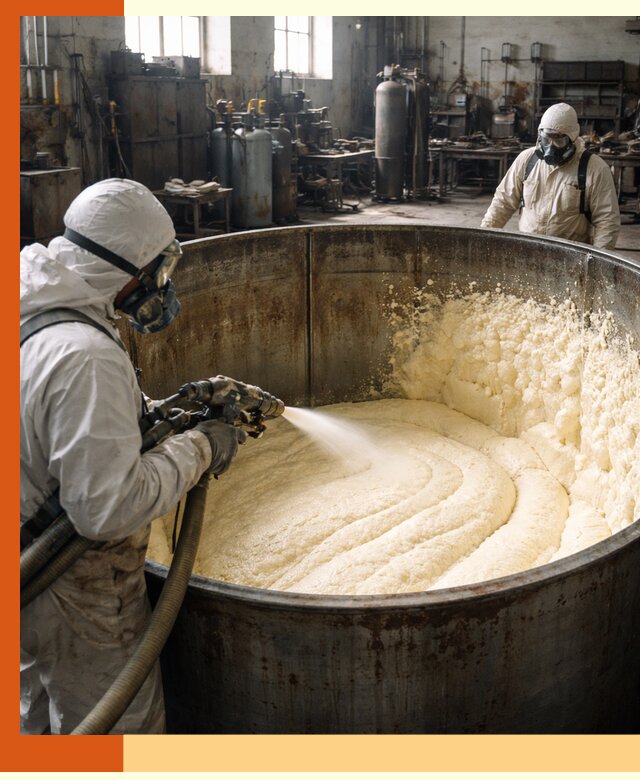 Заливка ппу в емкости с полной изоляцией и герметизацией в Новочеркасске