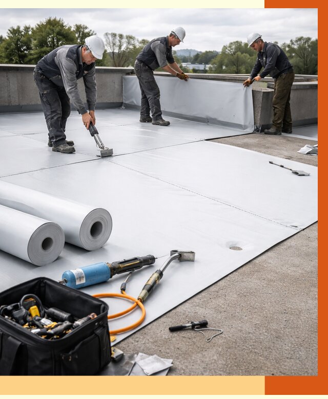 Гидроизоляция мембранной кровли в Новочеркасске от 7676 руб./м² — профессионально | ТепломастерНвч