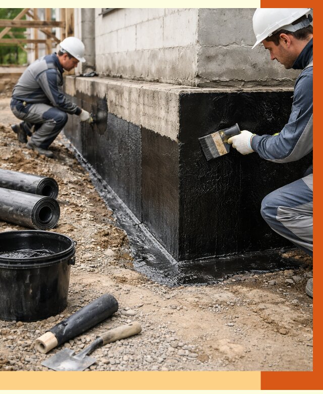 Гидроизоляция фундамента в Новочеркасске от 1279 руб. — профессионально, под ключ | ТепломастерНвч