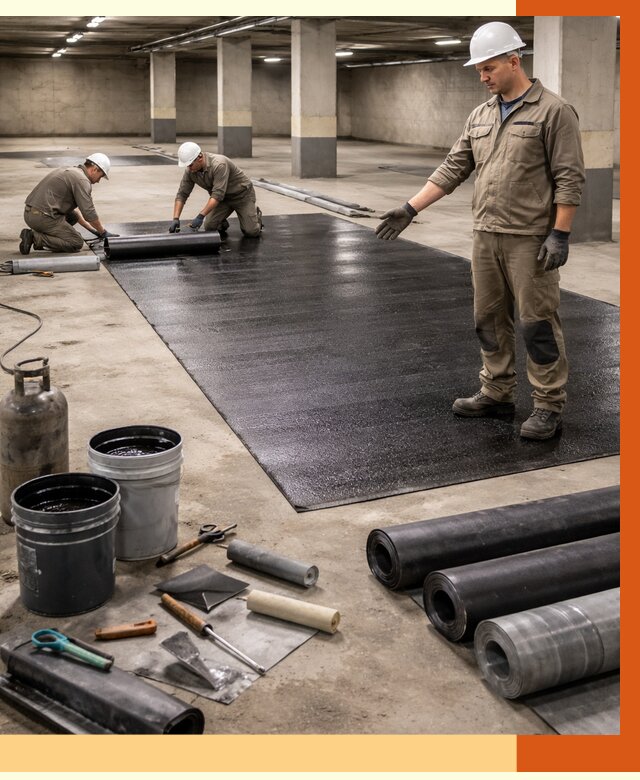 Гидроизоляция паркинга в Новочеркасске от 1228 руб/м² — профессиональная защита | ТепломастерНвч
