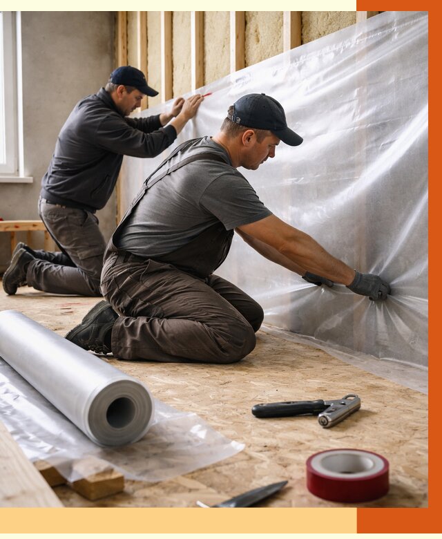 Монтаж пароизоляции в Новочеркасске от 2559 руб. — установка и укладка под ключ | ТепломастерНвч